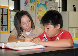 a science tutor teaching a kid